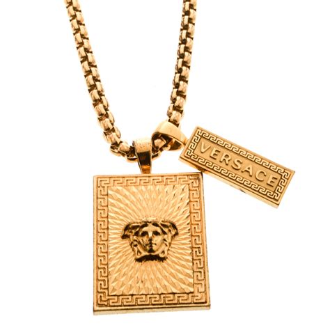 fake versace gold necklace|versace medusa necklace with tag.